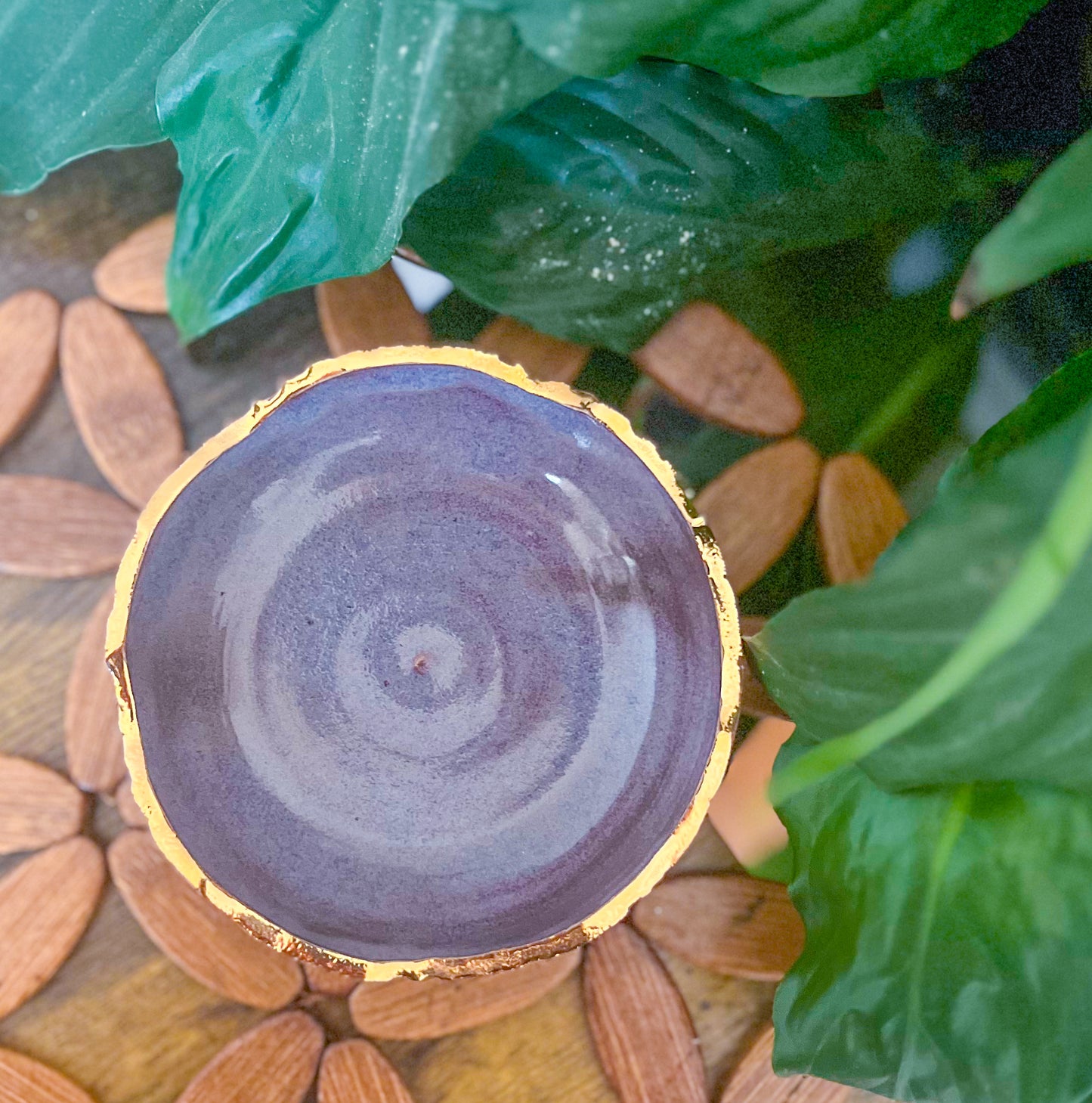 Merlot Gold Trimmed Trinket Dish
