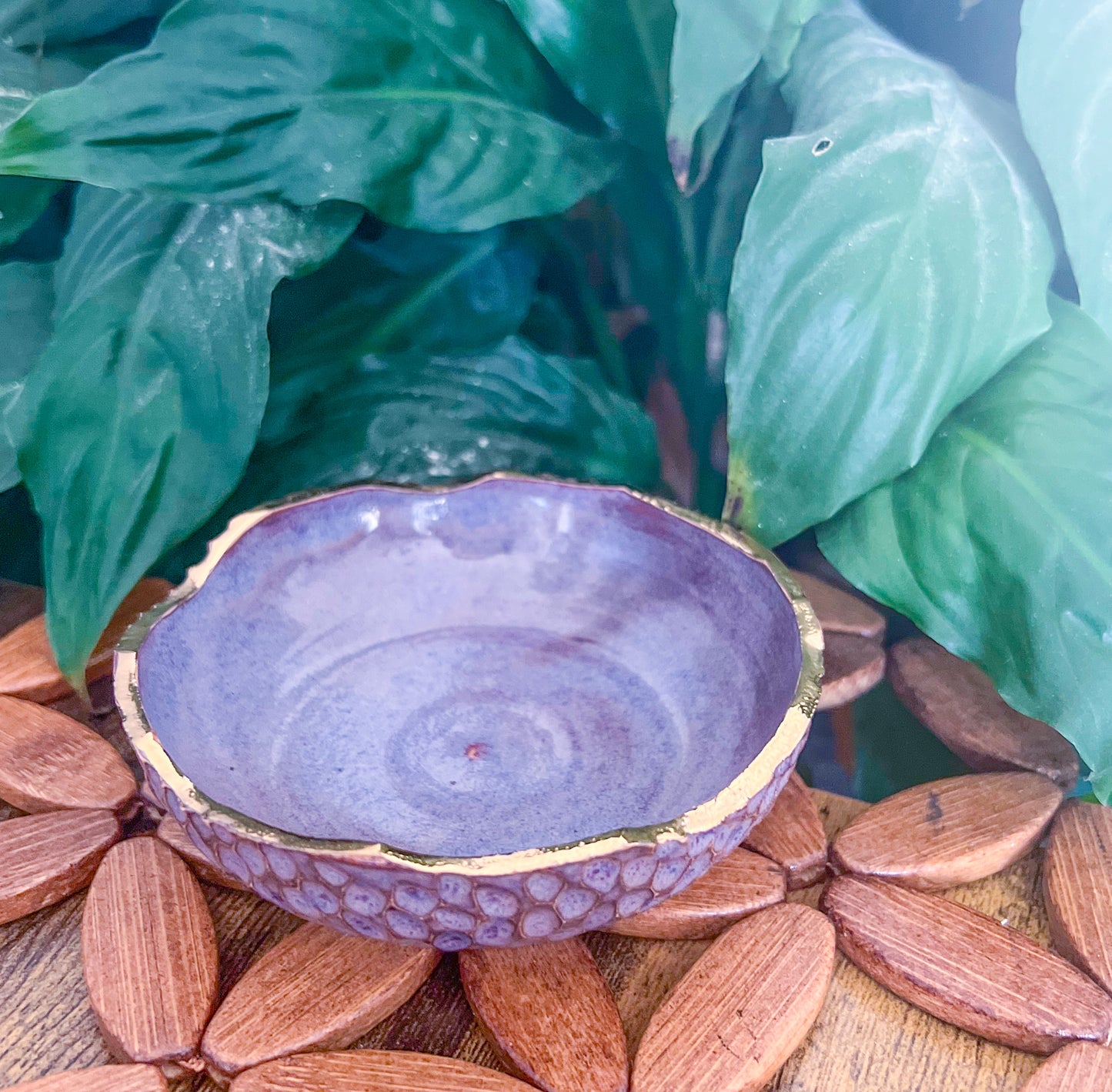 Merlot Gold Trimmed Trinket Dish