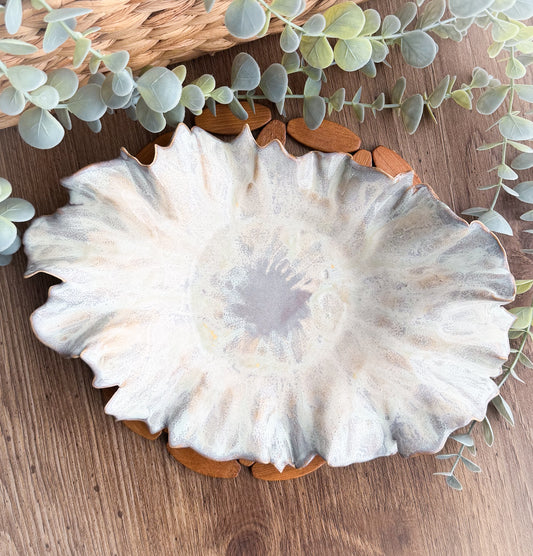 Ivory Tide Ruffle Dish