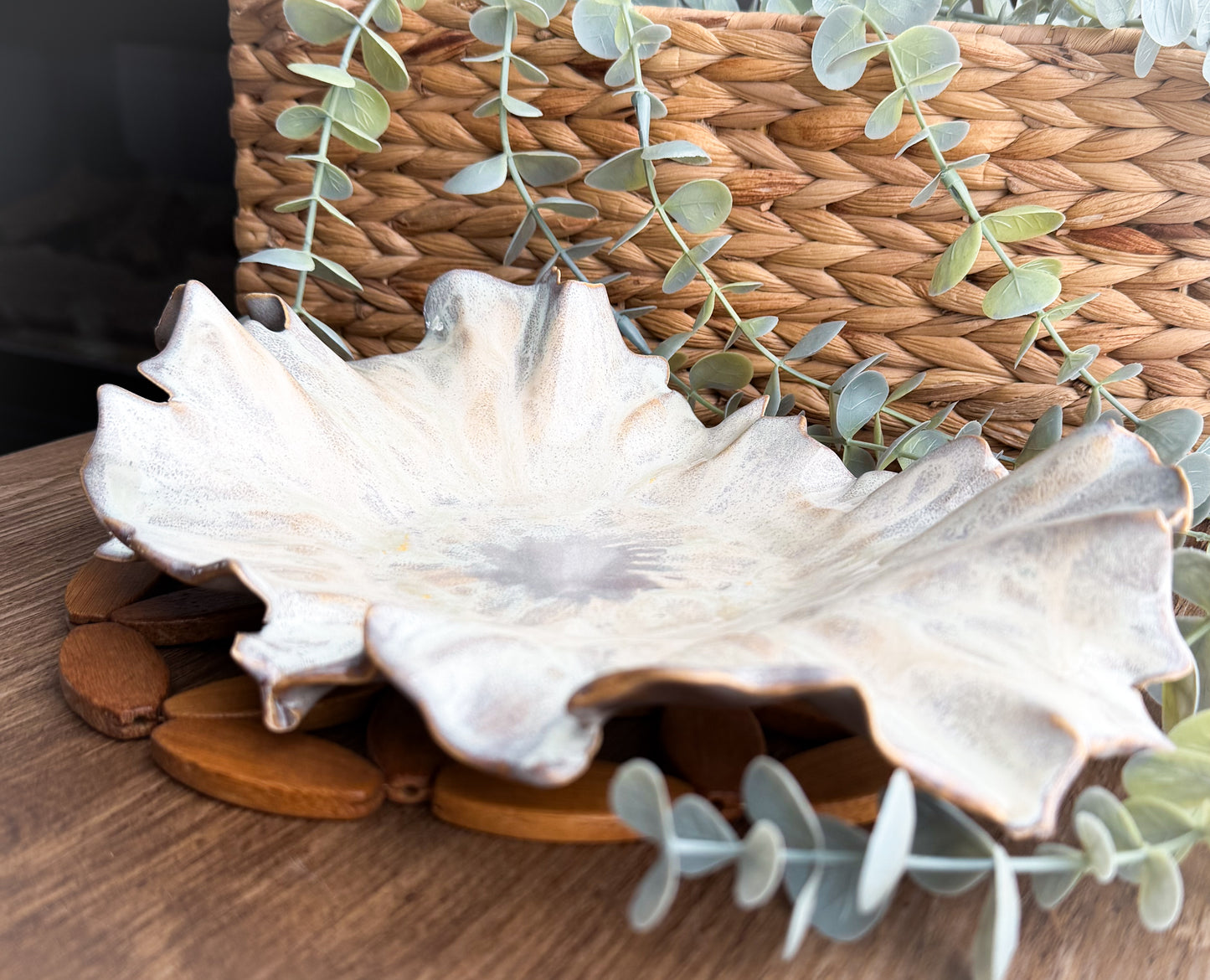 Ivory Tide Ruffle Dish