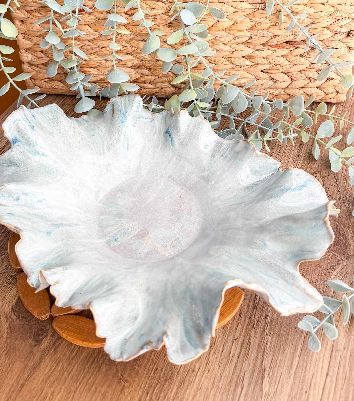 Coastal Whisper Ruffled Dish