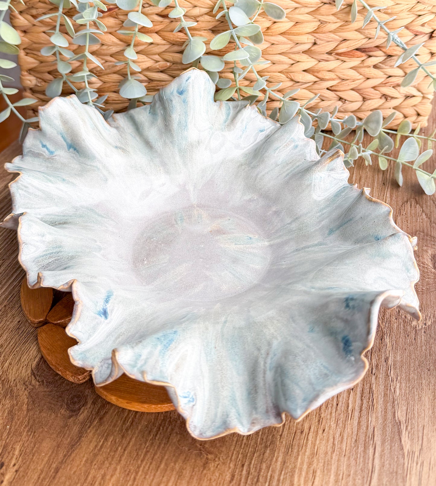 Coastal Whisper Ruffled Dish