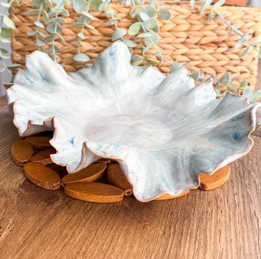 Coastal Whisper Ruffled Dish